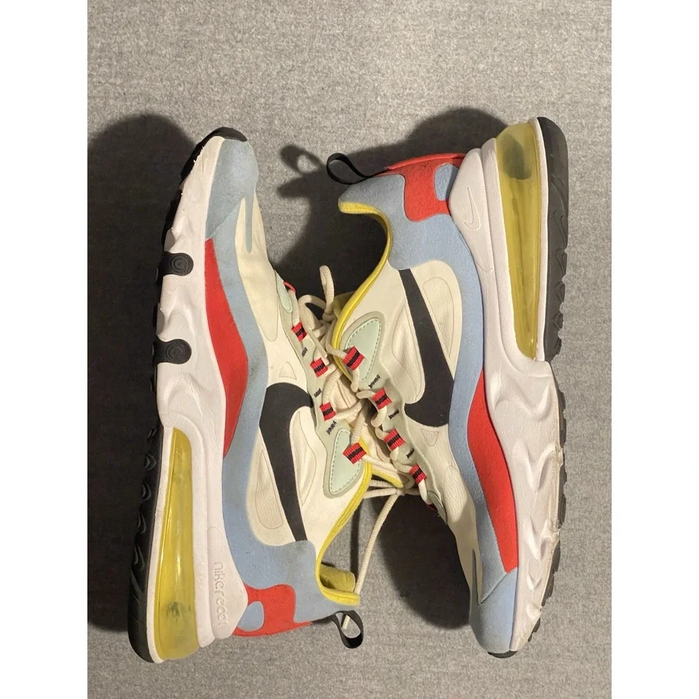 Nike Air Max 270 React Multi Color Sail Black Volt Men's Size 10